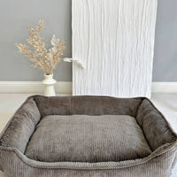 HKM-3177789 Cozy Corduroy Cat Nest in Black and Khaki ¨C Available in Three Sizes