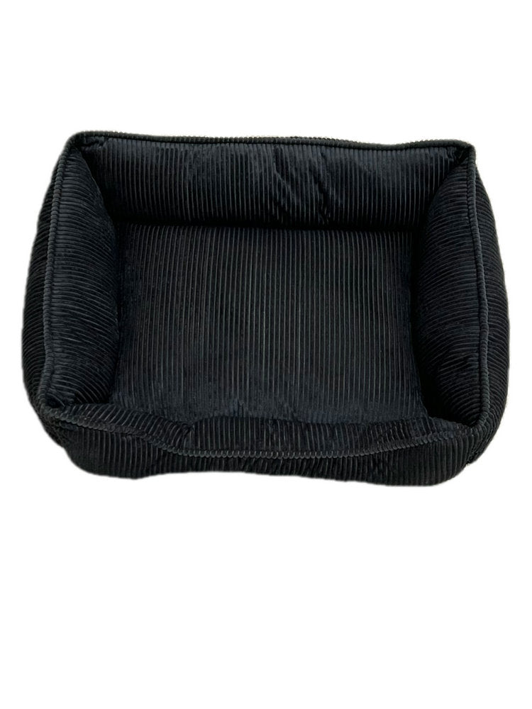 HKM-3177789 Cozy Corduroy Cat Nest in Black and Khaki ¨C Available in Three Sizes