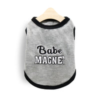 HKM-3177917 Cotton Leisure Pet Vest in Gray with Black Trim for Dogs