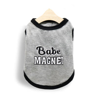 HKM-3177917 Cotton Leisure Pet Vest in Gray with Black Trim for Dogs