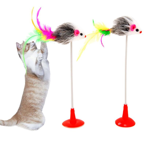 HKM-3178557 Multicolor Feather Teaser Toy with Bells for Cats