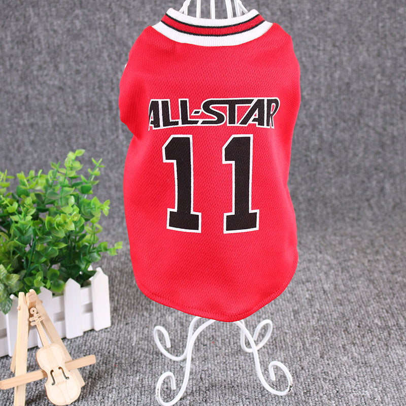 HKM-3179325 Casual Cotton Dog Vest for Spring and Summer, Available in Black and Red, Multiple Sizes