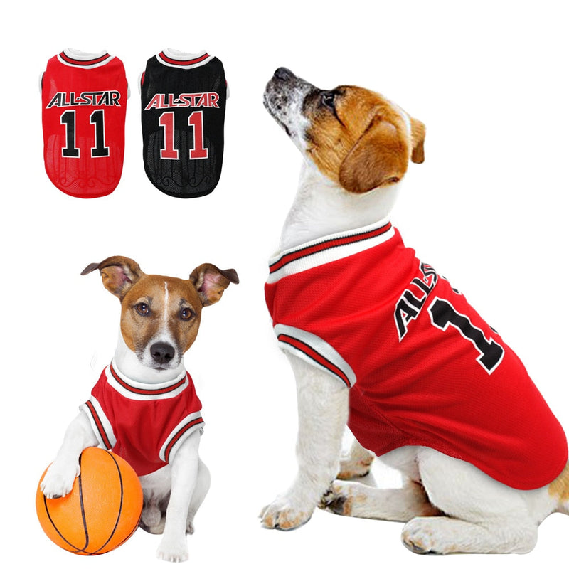 HKM-3179325 Casual Cotton Dog Vest for Spring and Summer, Available in Black and Red, Multiple Sizes