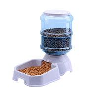 HKM-3179581 Gray Automatic Pet Feeder and Water Fountain Combo for Convenient Pet Care