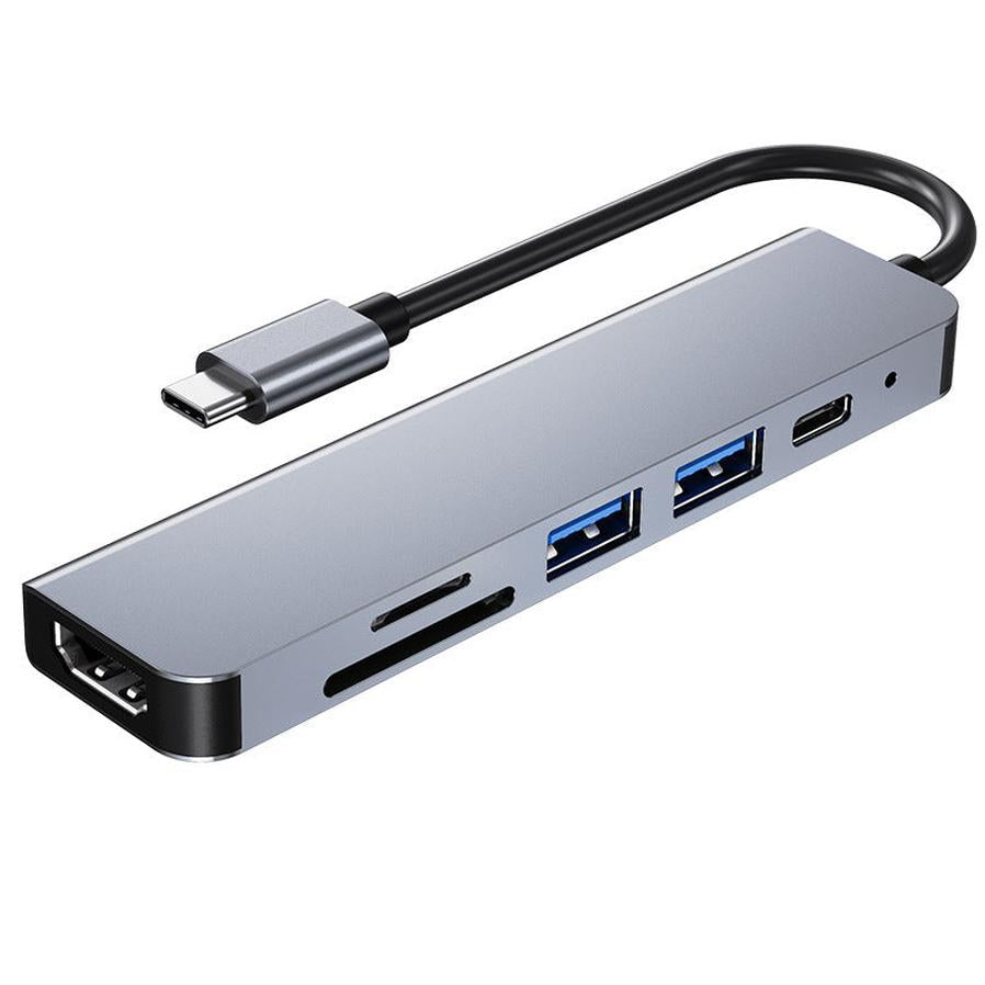 HKM-318099 6-in-1 Type-C Multi-Function Dock with 4K HDMI, USB, SD/TF Card Reader