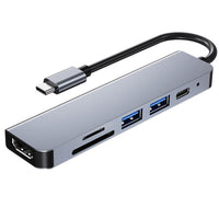 HKM-318099 6-in-1 Type-C Multi-Function Dock with 4K HDMI, USB, SD/TF Card Reader
