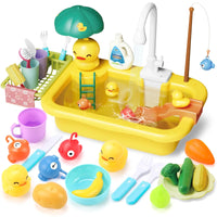 HKM-318099 Electric Kitchen Dishwasher Play Set for Kids - Fun Pretend Play Sink Toy