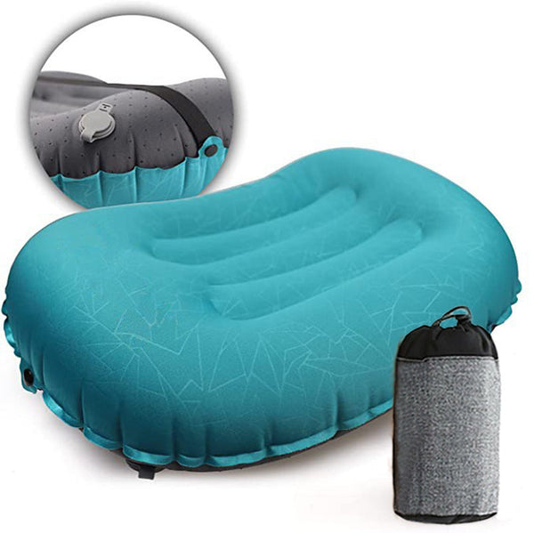 HKM-318099 Portable Inflatable Travel Pillow with Storage Bag - Ideal for Camping and Outdoor Activities