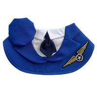 HKM-3181117 Personalized Blue Polyester Pet Clothing with Hat for Cats - Sizes S, M, L