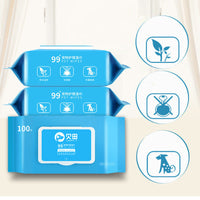 HKM-3181373 Tear-Free Pet Wipes for Dogs and Cats - 100 Antibacterial Non-Woven Fabric Wipes