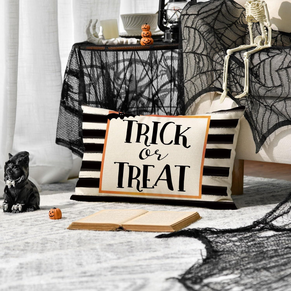 HKM-318227 Halloween Cartoon Pattern Printed Pillowcase for Home Decoration, 30x50cm, Single & Double-Sided Options
