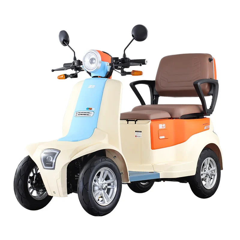 HKM-318291 1000W Long Range 4 Wheel Electric Scooter for Adults - 2 Passenger, Max Speed 30km/h, 40-60km Range