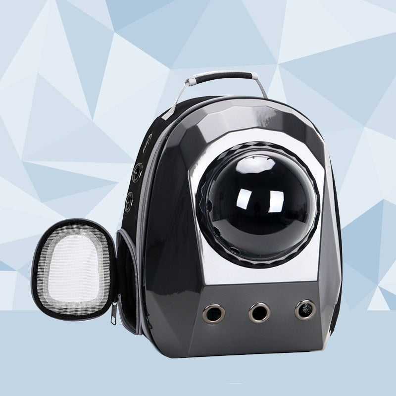 HKM-3183165 Space Capsule Pet Carrier Backpack for Cats and Dogs - Breathable Transparent Design, Lightweight Travel Bag