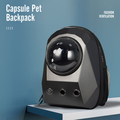 HKM-3183165 Space Capsule Pet Carrier Backpack for Cats and Dogs - Breathable Transparent Design, Lightweight Travel Bag