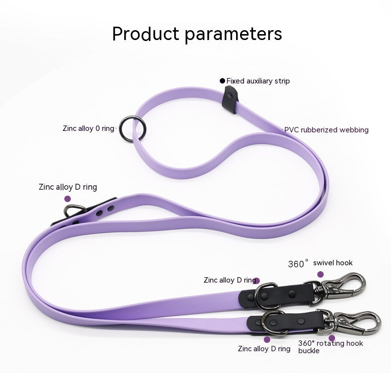 HKM-3183293 Multifunctional Nylon PVC Dog Chain and Chest Strap Set - 2.2m Long, Available in Multiple Colors