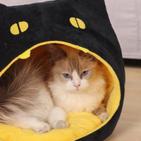 HKM-3183549 Cozy Cat-Shaped Bed with Plush Material for Small Dogs and Kittens, Washable and Travel-Friendly