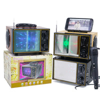 HKM-318419 High Power Dual Speaker Retro Wood Hi-Fi Stereo Bookshelf Bluetooth Speaker with Screen Flash Light