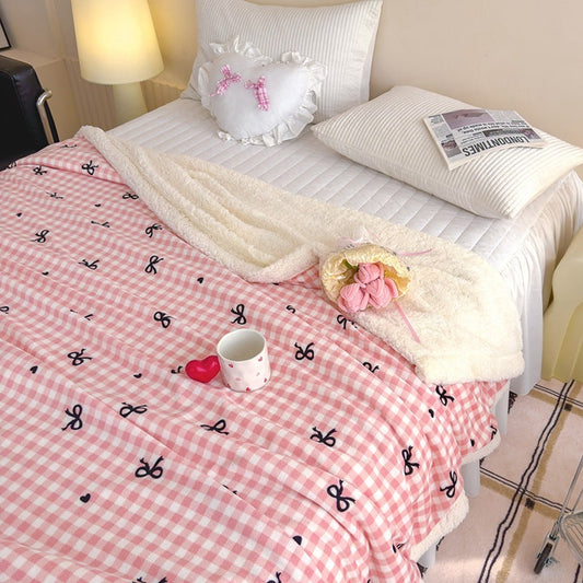 HKM-318419 Soft Milk Fiber Berber Fleece Blanket for Autumn & Winter - Multi-Functional Thermal Cover in Various Patterns and Sizes