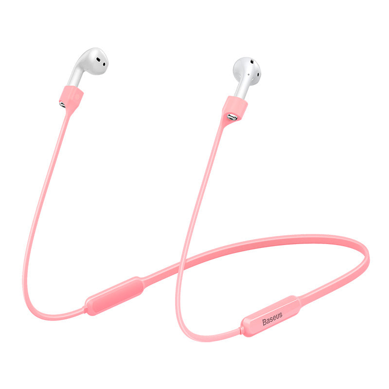 HKM-318611 Silicone Earphone Sleeve and Anti-Lost Lanyard for AirPods - Compatible with Apple Devices - Available in Black, Grey, and Red