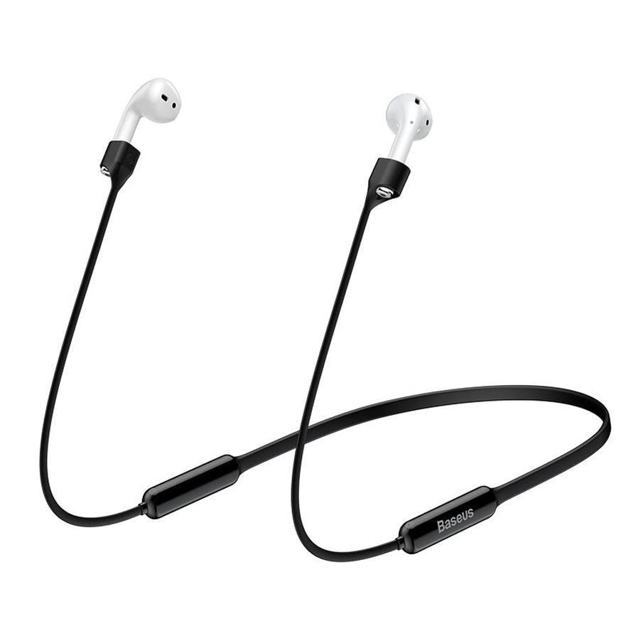 HKM-318611 Silicone Earphone Sleeve and Anti-Lost Lanyard for AirPods - Compatible with Apple Devices - Available in Black, Grey, and Red