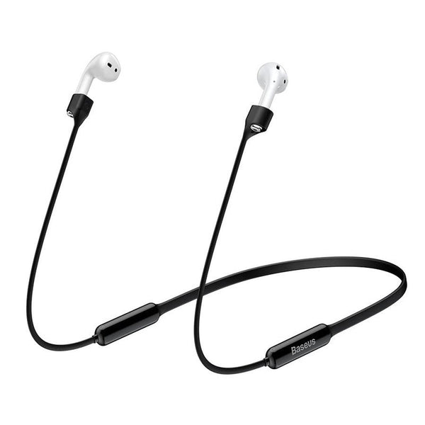 HKM-318611 Silicone Earphone Sleeve and Anti-Lost Lanyard for AirPods - Compatible with Apple Devices - Available in Black, Grey, and Red