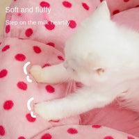 HKM-3186749 New Pink Dot Cozy Cat Nest Bed - Fabric, 45cm for Pets up to 8 lbs, 65cm for Pets up to 20 lbs
