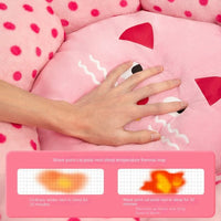 HKM-3186749 New Pink Dot Cozy Cat Nest Bed - Fabric, 45cm for Pets up to 8 lbs, 65cm for Pets up to 20 lbs