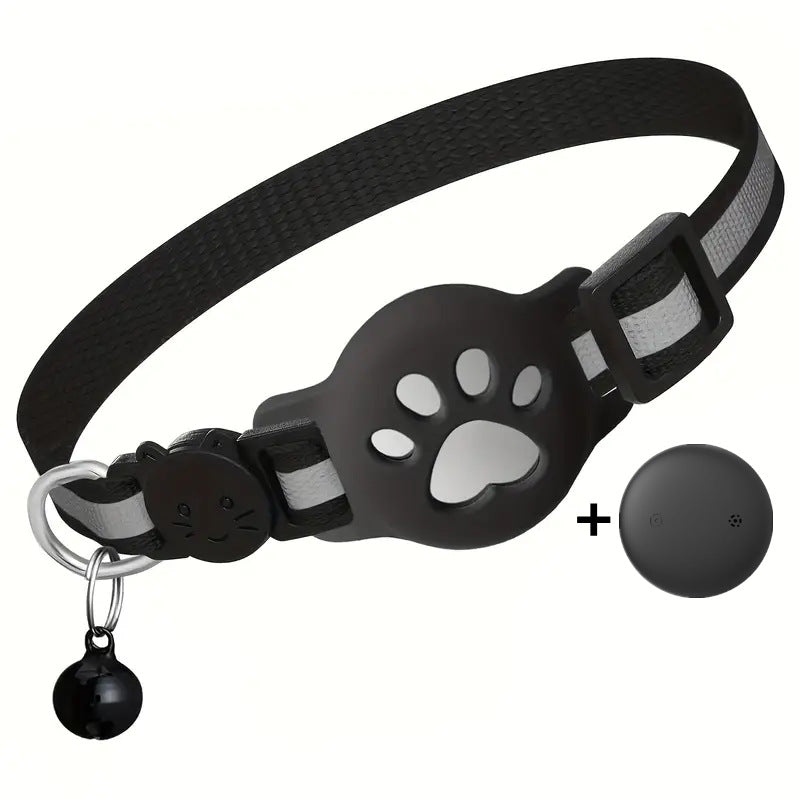 HKM-3187261 Reflective Cartoon Footprints Pet Cat Locator Collar - Durable Nylon for All Seasons