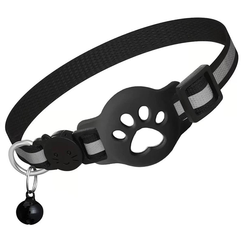 HKM-3187261 Reflective Cartoon Footprints Pet Cat Locator Collar - Durable Nylon for All Seasons