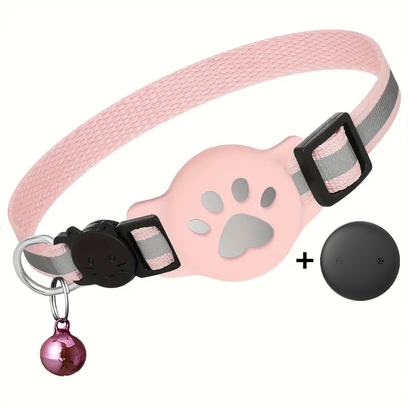 HKM-3187261 Reflective Cartoon Footprints Pet Cat Locator Collar - Durable Nylon for All Seasons