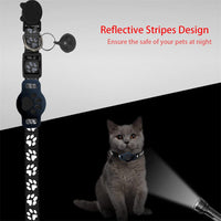 HKM-3187261 Reflective Cartoon Footprints Pet Cat Locator Collar - Durable Nylon for All Seasons