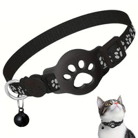 HKM-3187261 Reflective Cartoon Footprints Pet Cat Locator Collar - Durable Nylon for All Seasons