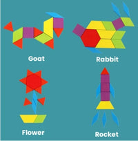 HKM-318867 155 Piece Educational Wooden Tangram Puzzle for Brain Teasers and Montessori Learning