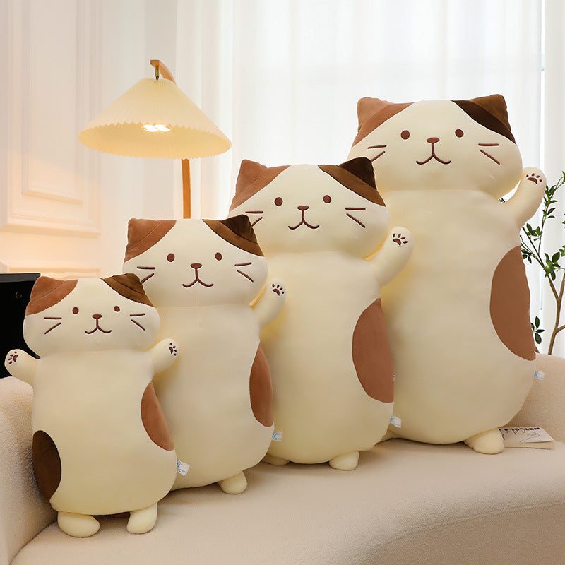 HKM-3188925 Cute Cheese Cat Plush Toy Doll - Large Velvet Sleeping Pillow for Youth