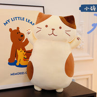 HKM-3188925 Cute Cheese Cat Plush Toy Doll - Large Velvet Sleeping Pillow for Youth