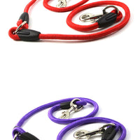 HKM-3189053 Pet Double-Ended Traction Rope for Small Dogs - Cotton and Nylon, 110 cm Length, Red Purple