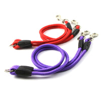 HKM-3189053 Pet Double-Ended Traction Rope for Small Dogs - Cotton and Nylon, 110 cm Length, Red Purple