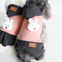 HKM-3189821 Casual Pet Dog Clothes in Skirt Styles: Black, Gray, Rabbit, Sizes XS-XL