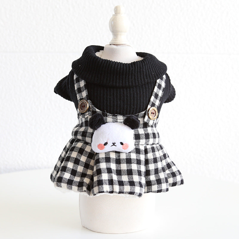 HKM-3189821 Casual Pet Dog Clothes in Skirt Styles: Black, Gray, Rabbit, Sizes XS-XL