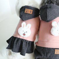 HKM-3189821 Casual Pet Dog Clothes in Skirt Styles: Black, Gray, Rabbit, Sizes XS-XL