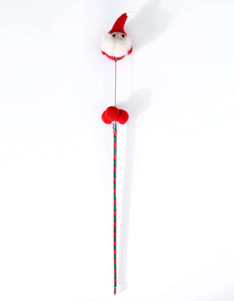 HKM-3190077 Cat Toy Wand with Bells - 45 cm PVC Stick for Engaging Playtime
