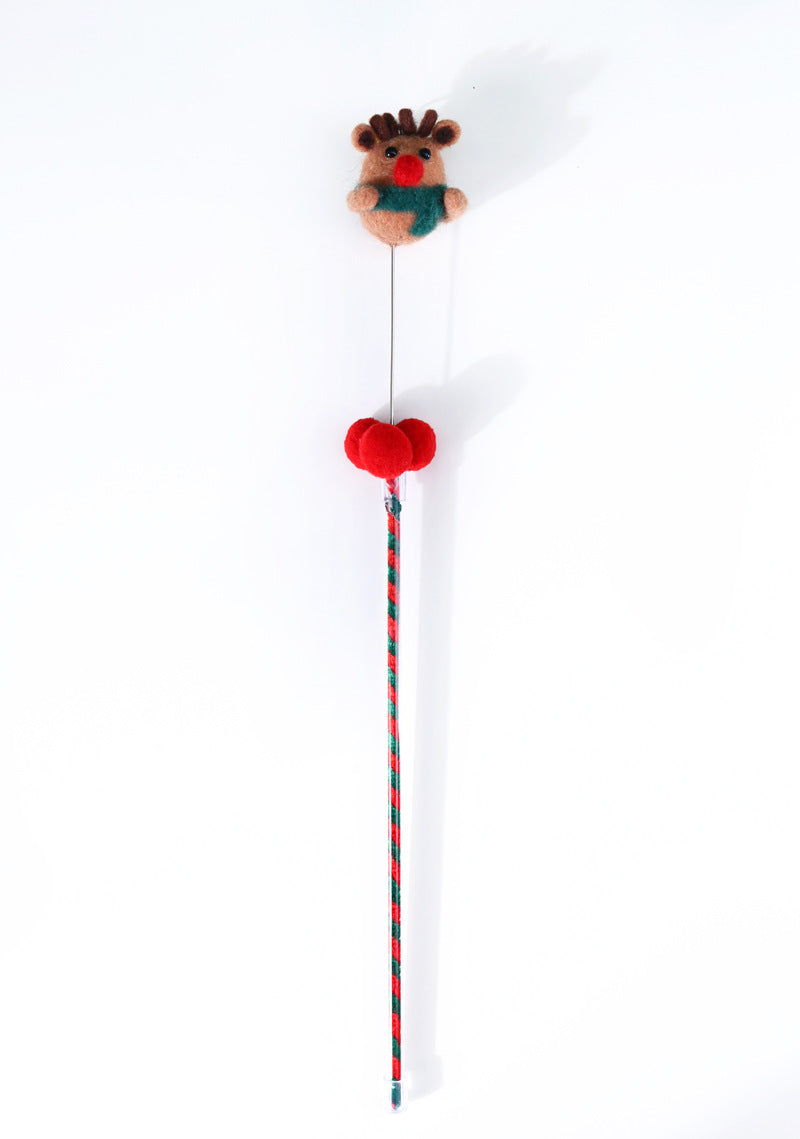 HKM-3190077 Cat Toy Wand with Bells - 45 cm PVC Stick for Engaging Playtime