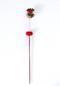 HKM-3190077 Cat Toy Wand with Bells - 45 cm PVC Stick for Engaging Playtime