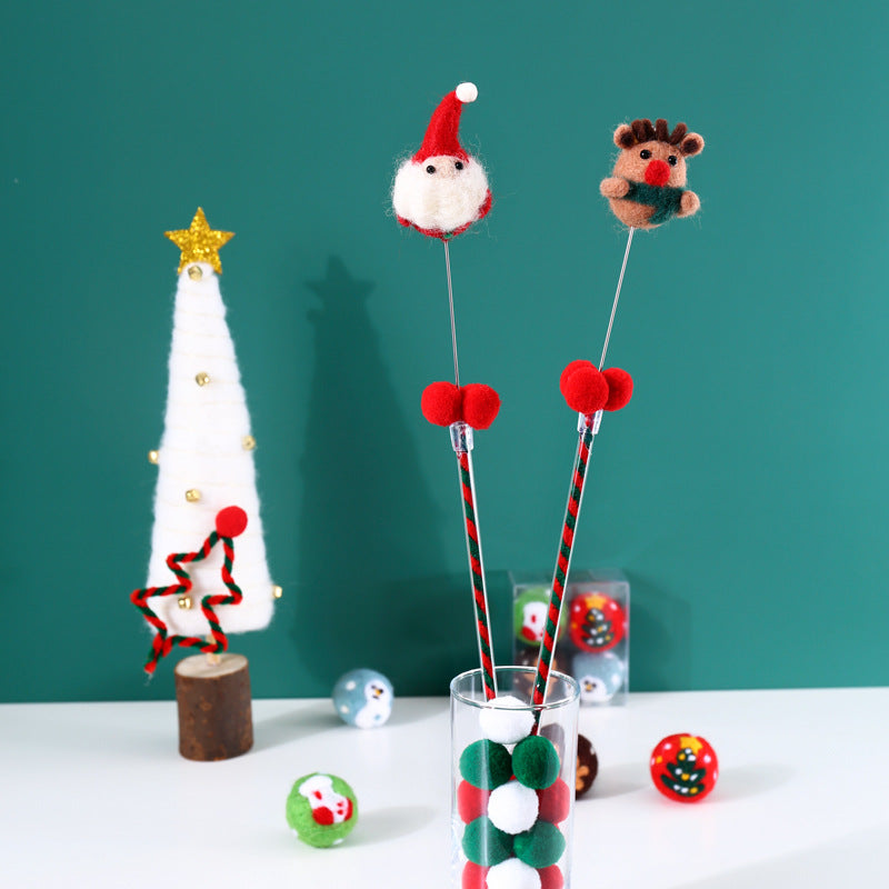 HKM-3190077 Cat Toy Wand with Bells - 45 cm PVC Stick for Engaging Playtime