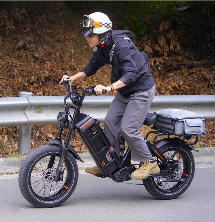 HKM-319123 Electric Fat Tire Bike 250W 52V 60Ah 20" Wheel Urban Commuter Long Range 120 Miles