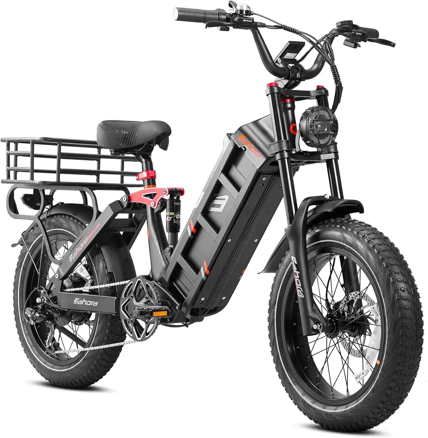 HKM-319123 Electric Fat Tire Bike 250W 52V 60Ah 20" Wheel Urban Commuter Long Range 120 Miles