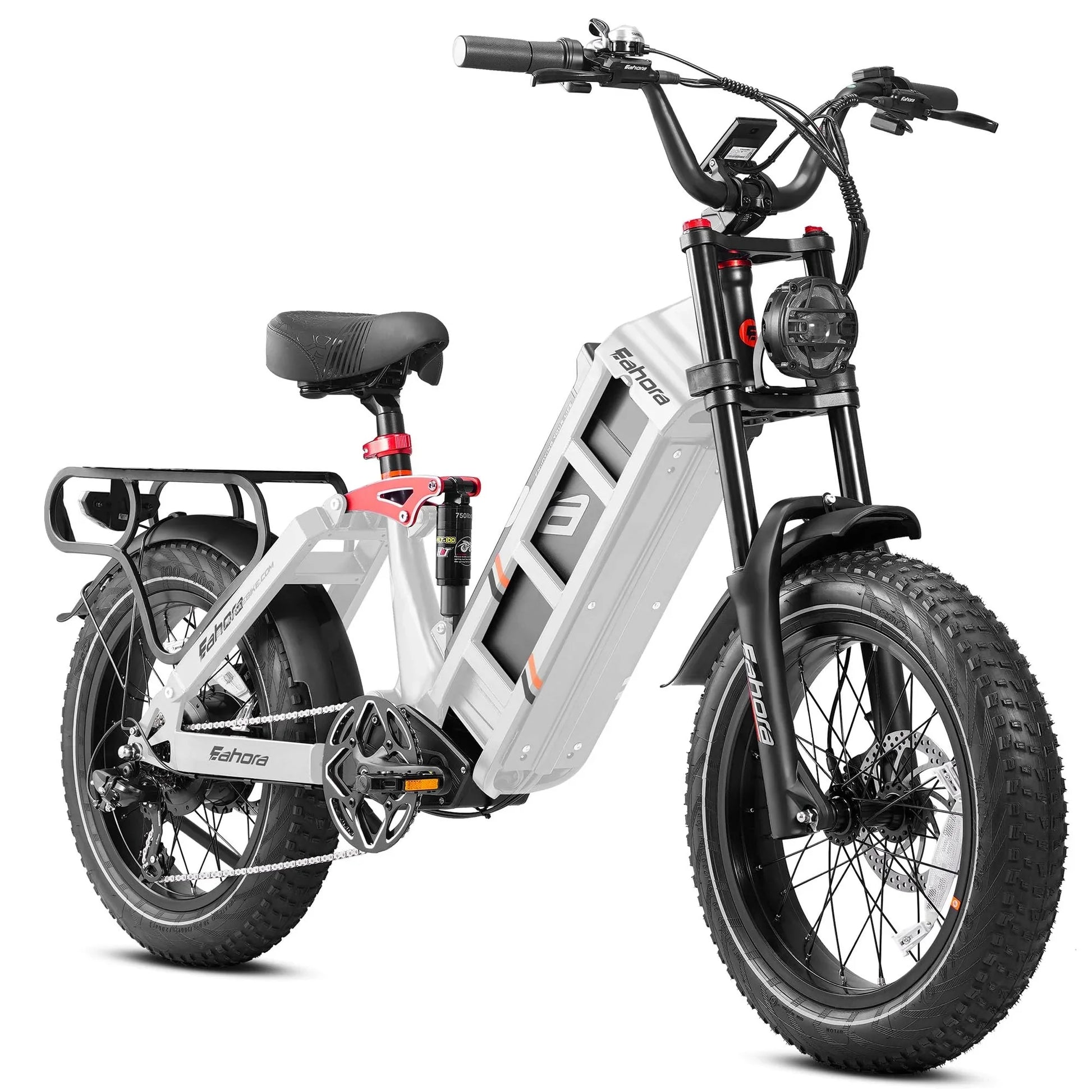 HKM-319123 Electric Fat Tire Bike 250W 52V 60Ah 20" Wheel Urban Commuter Long Range 120 Miles