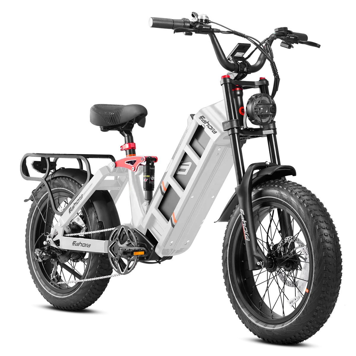 HKM-319123 Electric Fat Tire Bike 250W 52V 60Ah 20" Wheel Urban Commuter Long Range 120 Miles