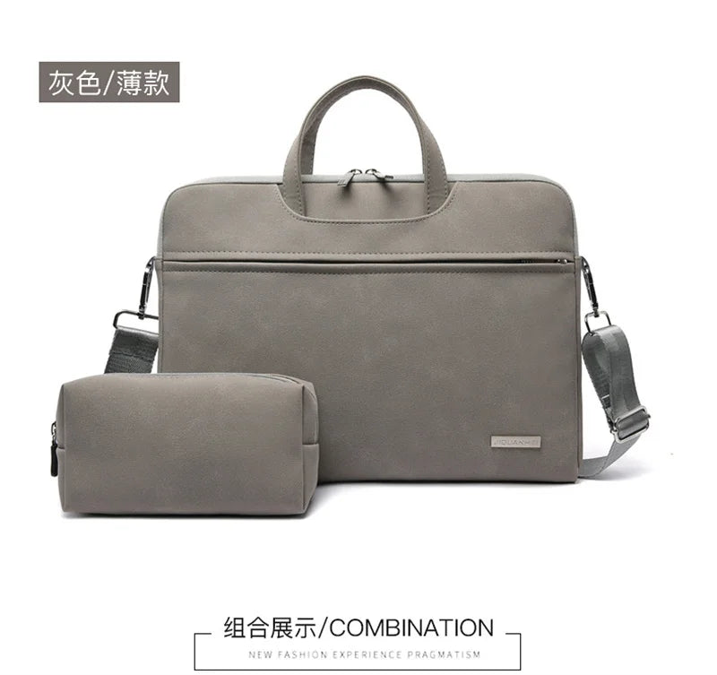 HKM-319123 Lightweight Portable 14/15.6 Inch Laptop Briefcase in PU Material with Adjustable Shoulder Strap