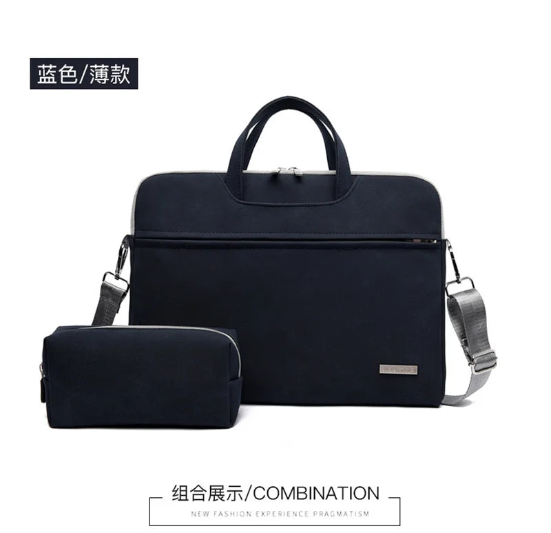 HKM-319123 Lightweight Portable 14/15.6 Inch Laptop Briefcase in PU Material with Adjustable Shoulder Strap